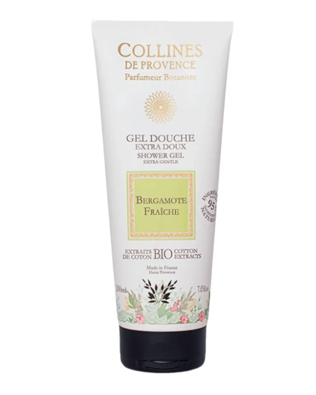 [844FgT00004vv2i] Gel Douche Bergamote Fraiche 200ml Collines de Provence