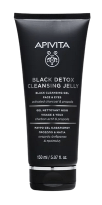 Gel Nettoyant Noir Visage & Yeux Black Detox Apivita