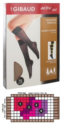 Gibaud ActivLine Chaussettes de Maintien 70 Deniers Beige