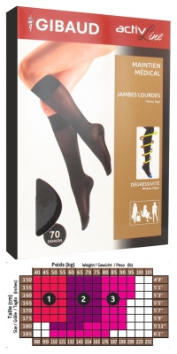 Gibaud ActivLine Chaussettes de Maintien 70 Deniers Gris Fumé