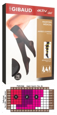 Gibaud ActivLine Chaussettes de Maintien 70 Deniers Noir
