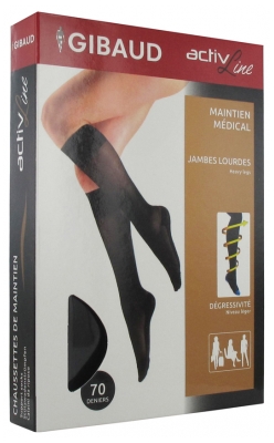 Gibaud ActivLine Chaussettes de Maintien 70 Deniers Noir