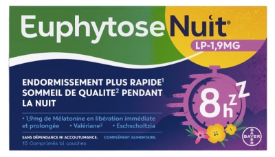 Bayer Santé Euphytose Nuit LP 1,9 mg 15 Comprimés