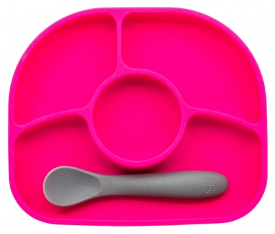Bblüv Yümi Assiette Anti-Dégât et Cuillère en Silicone 4 Mois et +