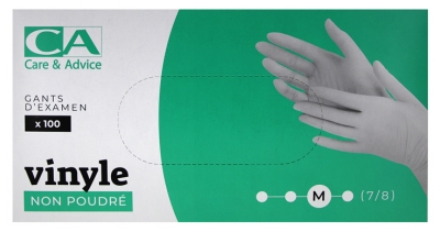 CA Diffusion Gants d'Examen Vinyle Non Poudré 100 Gants