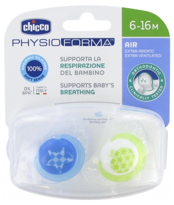 Chicco Physio Forma Air 2 Sucettes Silicone 6-16 Mois