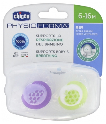 Chicco Physio Forma Air 2 Sucettes Silicone 6-16 Mois