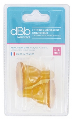 dBb Remond 2 Tétines Nouveau Né Caoutchouc 0-4 Mois