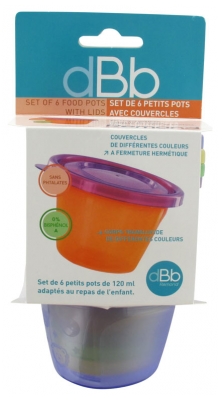 dBb Remond Set de 6 Petits Pots avec Couvercles