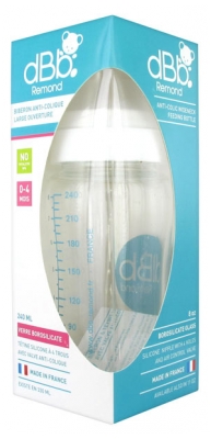 dBb Remond Biberon Anti-Colique Large Ouverture en Verre 0-4 Mois 240 ml