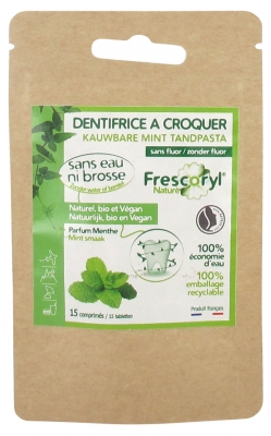 Frescoryl Nature Dentifrice à Croquer Parfum Menthe 15 Comprimés