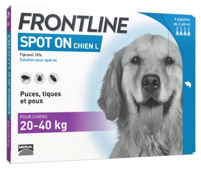 Frontline Spot-On Chien L (20-40 kg) 4 Pipettes
