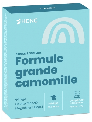 H.D.N.C Grande Camomille Ginkgo Coenzyme Q10 Magnésium Vitamines B2 et B3 30 Comprimés
