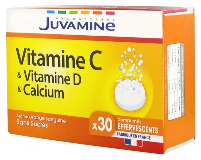 Juvamine Vitamine C Vitamine D Calcium 30 Comprimés Effervescents