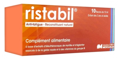 Laboratoire Leurquin Mediolanum Ristabil Anti-Fatigue Reconstituant Naturel 10 Flacons