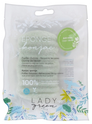 Lady Green Éponge Konjac Corps Aloe Vera