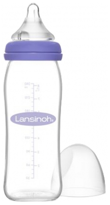Lansinoh Natural Wave Biberon Verre Débit Moyen 240 ml