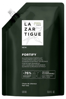 Lazartigue Fortify Shampoing Fortifiant Complément Anti-Chute Éco-Recharge 500 ml