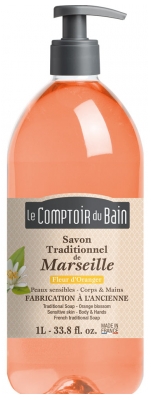 Le Comptoir du Bain Savon Traditionnel de Marseille Fleur d'Oranger 1 L