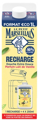 Le Petit Marseillais Douche Crème Extra Doux Lait de Vanille Éco-Recharge 1 L