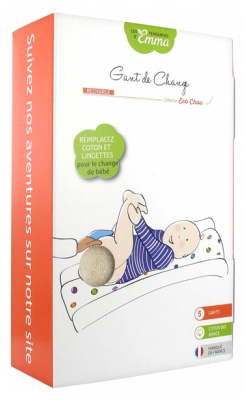 Les Tendances d'Emma Collection Eco Chou Gant de Change Recharge 5 Gants Coton Bio Biface