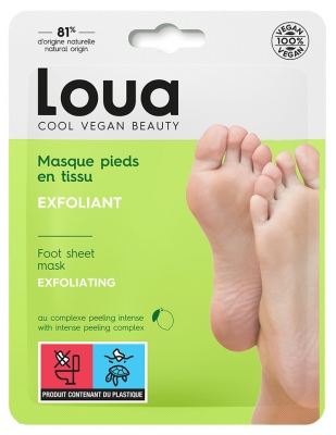 Loua Masque Pieds en Tissu Exfoliant 1 Paire 40 ml