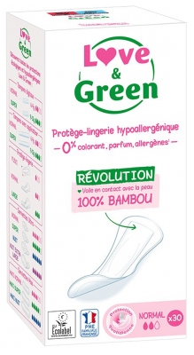 Love & Green Protège-Lingerie Hypoallergénique Normal 30 Protège-Lingerie