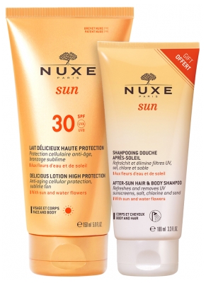 Sun Lait Fondant SFP30 + Shampoing Douche Nuxe