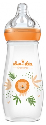 Luc et Léa Ergosense Biberon Anti-Colique 330 ml Débit Variable 4 Mois et +
