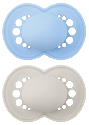 MAM Original 2 Sucettes Anatomiques Silicone Couleurs Unis 18 Mois et +