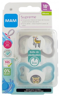MAM Supreme 2 Sucettes Silicone 18 Mois et +