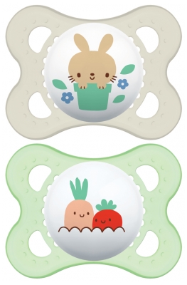 MAM 2 Sucettes Anatomiques Silicone Décor 0-6 Mois