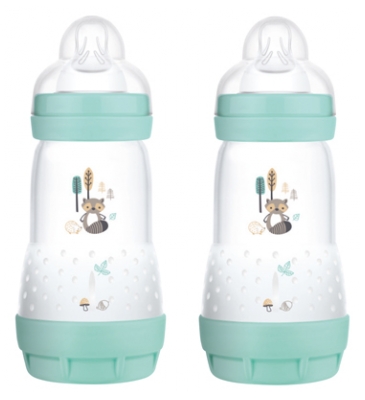 MAM Easy Start 2 Biberons Anti-Colique Couleurs de la Nature 260 ml 2 Mois et + Débit 2