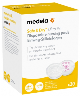 Medela Safe & Dry Coussinets d'Allaitement à Usage Unique Ultra Thin 30 Coussinets