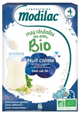 Modilac Mes Céréales du Soir Bio Dès 4 Mois Nuit Calme 250 g