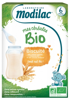 Modilac Mes Céréales Bio Dès 6 Mois Biscuité 250 g
