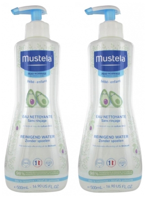 Mustela Eau Nettoyante Sans Rinçage à l'Avocat Lot de 2 x 500 ml