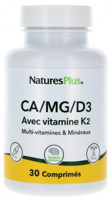 Natures Plus Ca/Mg/D3 Avec Vitamine K2 30 Comprimés