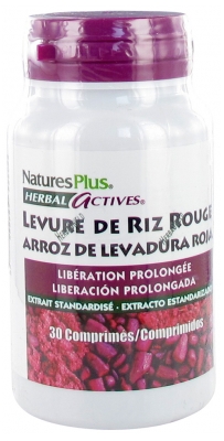 Natures Plus Herbal Actives Levure De Riz Rouge Libération Prolongée 30 Comprimés