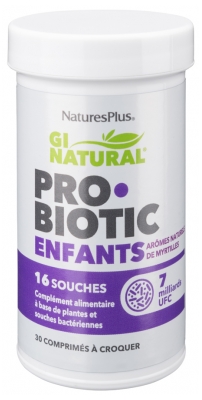 Natures Plus Gi Natural Probiotic Enfants 30 Comprimés à Croquer
