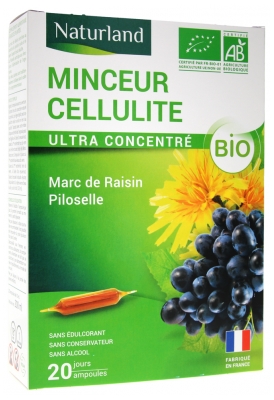 Naturland Minceur Cellulite Bio 20 Ampoules Buvables de 10 ml