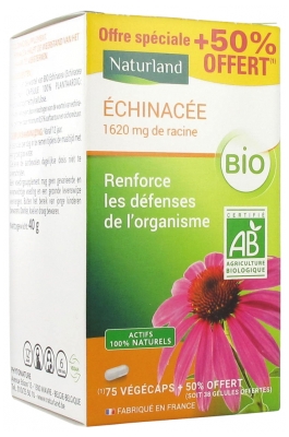 Naturland Échinacée Bio 75 Végécaps + 38 Végécaps Offertes