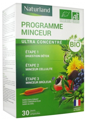 Naturland Programme Minceur Ultra Concentré Bio 30 Ampoules de 10 ml