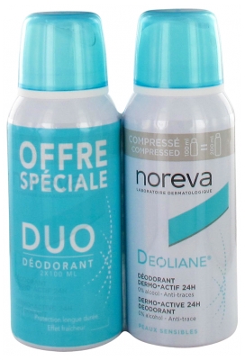 Noreva Deoliane Déodorant Dermo-Actif 24H Compressé Lot de 2 x 100 ml