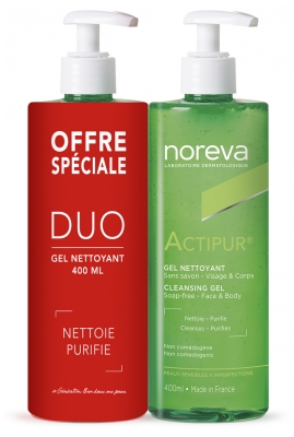 Noreva Actipur Gel Dermo-Nettoyant Lot de 2 x 400 ml