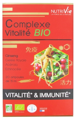 Nutrivie Complexe Vitalité Bio 20 Ampoules