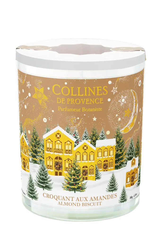 [NgRT011uyRT0030521] Bougie Parfumée Croquant aux Amandes Collines de Provence (180g)