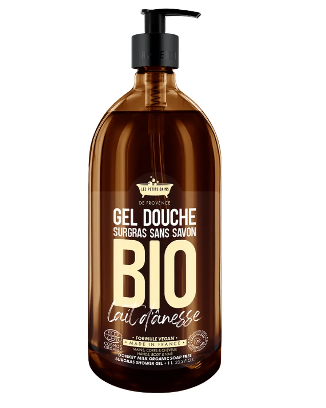 [844FgT00004vv2m] Gel Douche Bio 1L Les Petits Bains de Provence (Monoi)