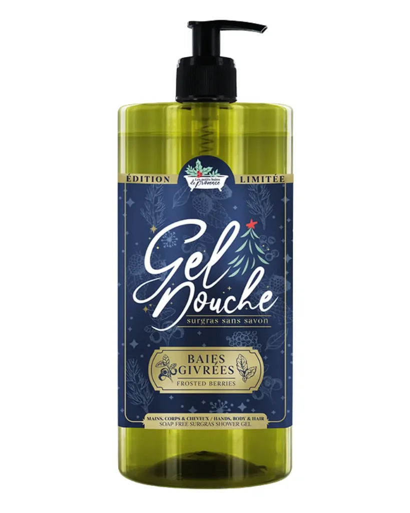 [NgRT011uyRT0030590] Gel Douche Edition Noël 1L Les Petits Bains de Provence (Orange Cannelle)