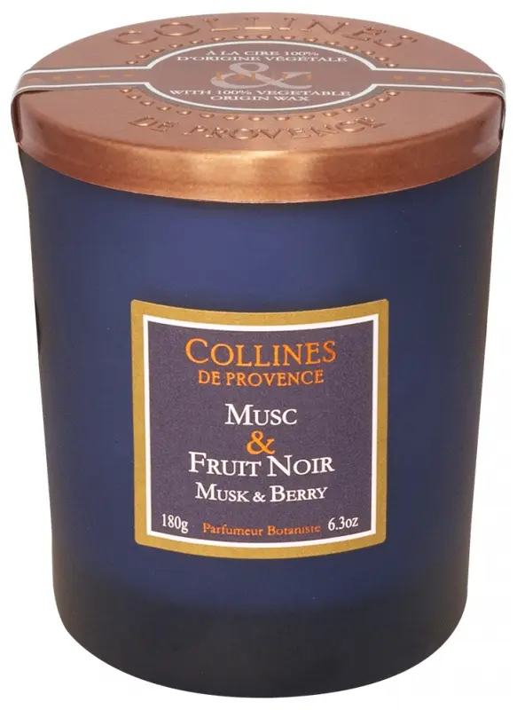 bougies 180 g Musc fruit noir Collines de Provence
